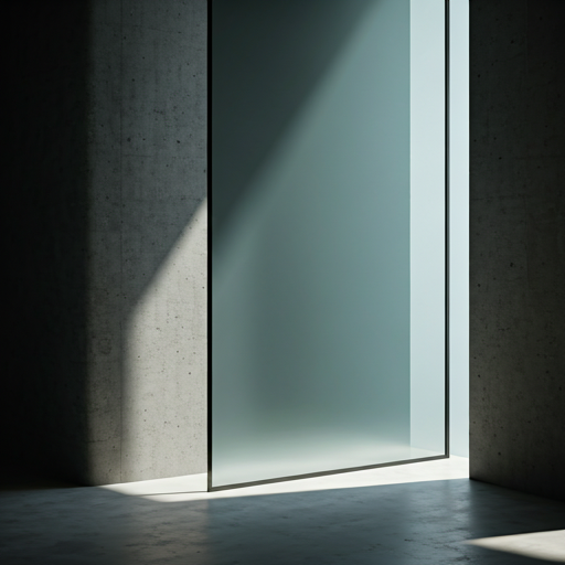 Minimalist architectural concrete and glass detail